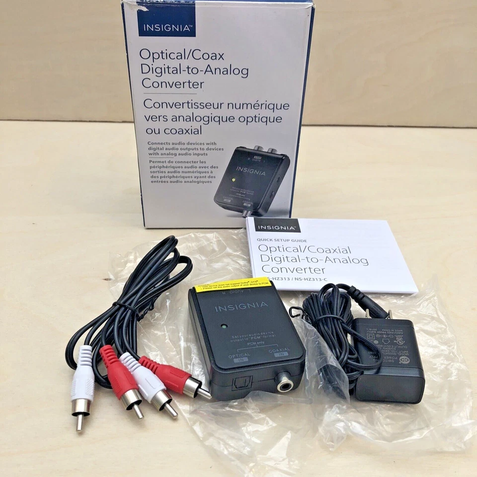 Adaptador convertidor de audio digital a analógico coaxial óptico Insignia para receptores Foto 1 de 4