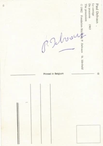 Paul Delvaux-Signed Postcard (Belgian Painter) - Picture 1 of 2