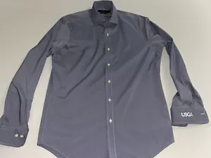 Ralph Lauren Herren Performance Button Down Shirt mittelblau kariert ""USGA"" Logo - Bild 1 von 4