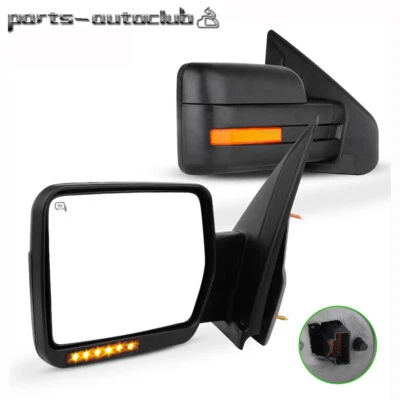 Espejos retrovisores laterales izquierda+derecha para Ford F150 07-14 potencia calefacción señal LED charco luz Foto 1 de 4