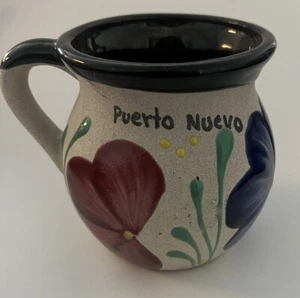 Puerto Nuevo Mexico Souvenir Coffee Tea Mug Cup Hand Made Painted Pottery. - Picture 1 of 4