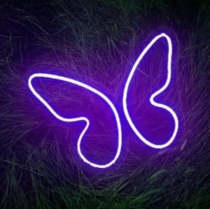 32"x17.8" Butterfly Purple Flex LED Neon Sign Night Light Party Gift Door Décor - Picture 1 of 1