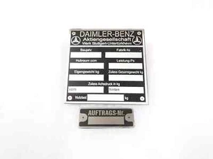 For Vintage Mercedes Cars Daimler Benz 1937 Model Data Plates Metal New #23D17 - Bild 1 von 8