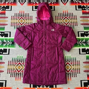 The North Face Girl’s Parka Jacket Pink Long Sleeve Hooded Full Zip Large C5 - Picture 1 of 13