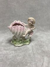 Occupied Japan Small Vase/Planter with Baby and Seashell Vintage READ