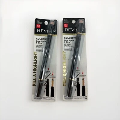 2 件装 Revlon Colorstay Brow Shape & Glow Fill and Highlight 260 深棕色 全新 — 第 1/4 张图片
