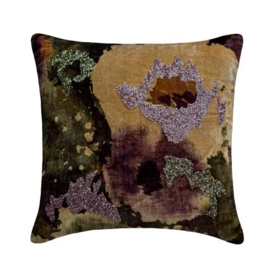 Sofa Pillow Cover Purple Bed Decor Velvet Fabric - Flora N Fauna - Image 1 of 3