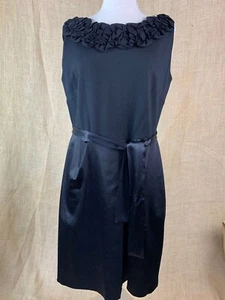 TAYLOR Women's Black Sleeveless Dress w/ Fancy Ruffle Collar * Size 12 - Picture 1 of 5