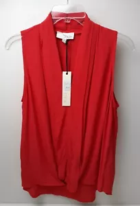 Top Cami Twist Nuovo con etichette Marca "Pinch" Rosso Pomodoro Senza Maniche Shell Orlo Alto/Basso -Tg. M - Foto 1 di 5