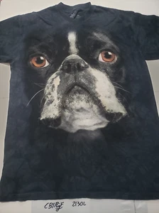 Mountain French Bulldog Frenchie Tie-Dye Blue T-Shirt Size Large - Picture 1 of 1
