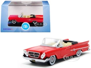 1961 CHRYSLER 300 CABRIO MARDI GRAS ROT 1/87 (HO) DIECAST OXFORD 87CC61001 - Bild 1 von 3