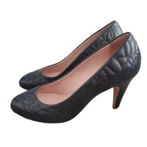 Chanel Black Floral CC Quilted Pump Heels 35 - Picture 1 of 8
