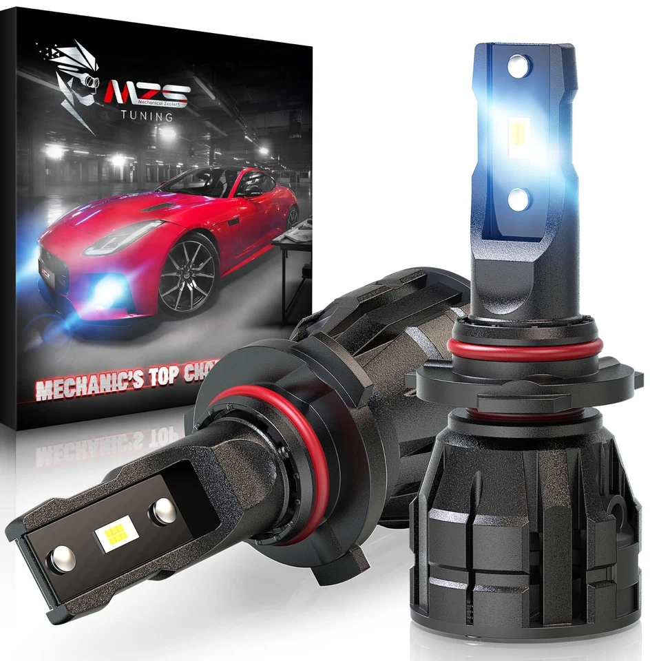 2Pks MZS 9005 LED Light Bulbs 17000LM 6500K 70W HB3 Fog Light w/ Fan Cool White - Image 1 of 4