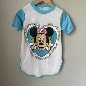 Vintage 90’s Minnie Mouse Pajama Dress Girls Sz 11in Pit To Pit 19-20in Length - Picture 1 of 14