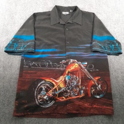 Vintage Dragonfly Shirt Mens XL Black Motorcycle Chopper Biker Eric Herrman Y2K - Image 1 of 4