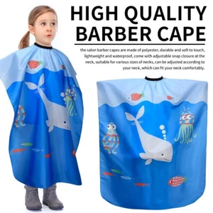Kids Haircut Cape Waterproof Hair Cutting Gown Cute Hairdresser Capes Barbershop - Picture 1 of 10