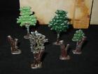 (8) Vintage Britains Barclay Metal - TREES, BUSHES & STUMPS Military Zoo Painted
