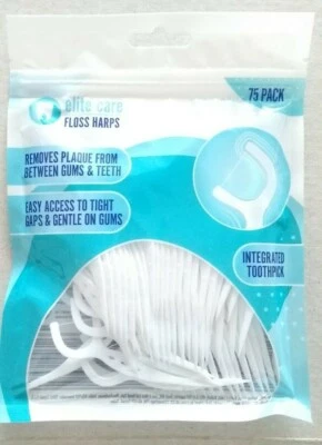 ELITE CARE Dental Flossers Interdental Floss Harps Tooth Picks Bows 75 Pack or 150 New