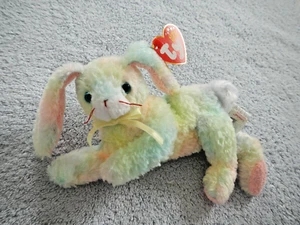 BAUMWATTEBAUSCH - PASTELLFARBEN - HASE RABBIT - TY BEANIE BABY - 30. AUGUST GEBURTSTAG  - Bild 1 von 12
