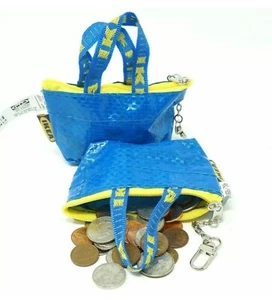 2 x IKEA KNOLIG Mini Bolso Pequeño con Cremallera para Monedas con Llavero, Pequeño Azul,9x3x7cm - Imagen 1 de 8