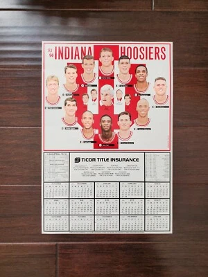 Calendario del equipo Bob Knight 11x17 IU Indiana University Baloncesto 1993-1994 Foto 1 de 4