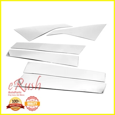 Postes de pilar de puerta de acero inoxidable pulido para Chrysler 200 2015 2016 2017 6 piezas Foto 1 de 2