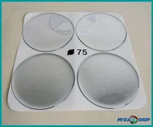 4X CHROM SILICONE STICKERS Ø= 75MM FOR HUB CAP EMBLEMS NEW - Picture 1 of 1