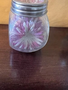 Prima Daisy Doodles Flowers Glass Jar Dark Purple and White Scrapbook Craft - Picture 1 of 3