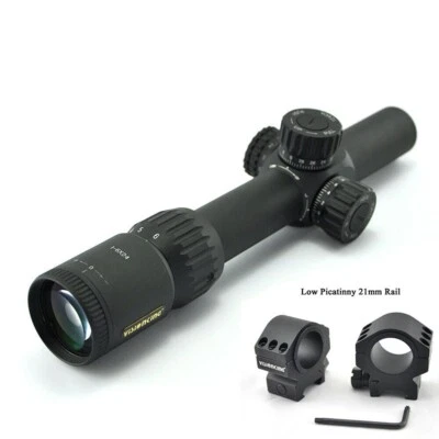 Mira para rifle Visionking 1-6x24 FFP retícula iluminada bajo montaje Picatinny 21 mm Foto 1 de 4