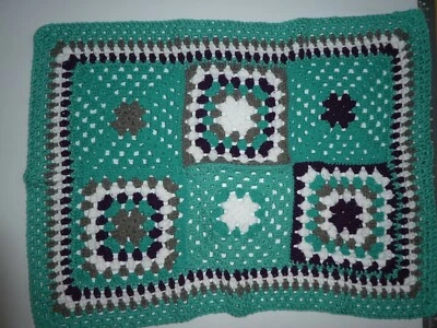 Nueva manta de recepción de moisés cuadrada con cuna de ganchillo hecha a mano para bebé abuela Foto 1 de 4