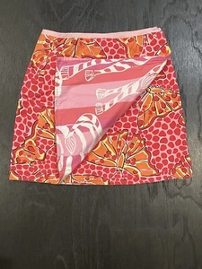 Lilly Pulitzer Butterfly Zebra Pink Reversible Wrap Skirt Girls Size 7 - Picture 1 of 5