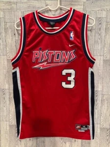 Nike Detroit Pistons Wallace #3 Jersey Stitched Length +2 Youth XL NICE - Picture 1 of 5