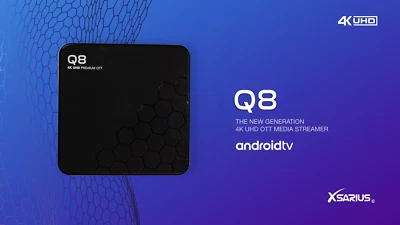 Xsarius Q8 4K OTT Media Streamer, UHD, Premium TV, WLAN, Bluetooth, Android 8.0  - Bild 1 von 4