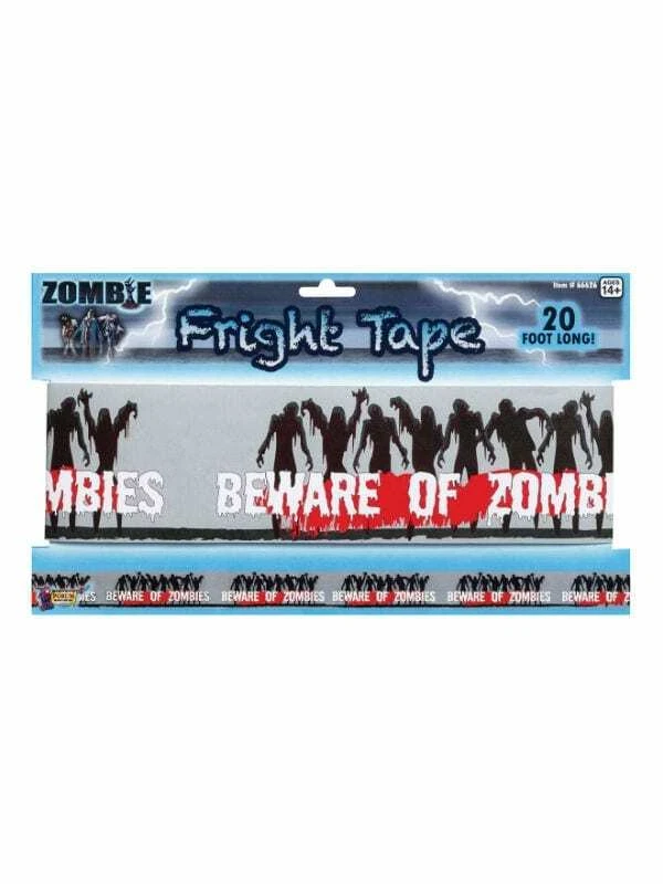 CINTA DE MIEDO ZOMBIE DE 20 PIES CUIDADO CON LOS ZOMBIES Decoración de fiesta de Halloween HI267 Foto 1 de 1