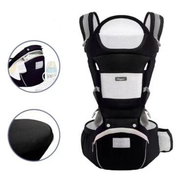 Portabebés ergonómico 6 en 1 con asiento de cadera para recién nacido a niño pequeño - negro/gris Foto 1 de 4
