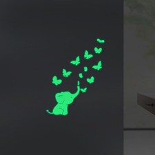 Nursery Glow In The Dark Wall Art Mural Playroom Decal Butterfly Wall Decor HS