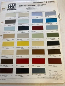 1979 CHEVROLET R & M, Exterior Paint Color Chip Chart Sheet - Picture 1 of 1