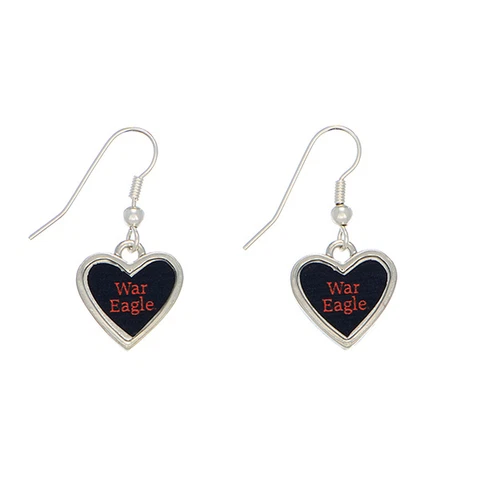 New Auburn Tigers War Eagle Heart Shape Fish Hook Earrings, Gift for Her Mom Cover
