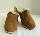 Crocs Clogs Womens Hazlenut Brown Suede Sarah Luxe Sherpa Lined Mules Size 6