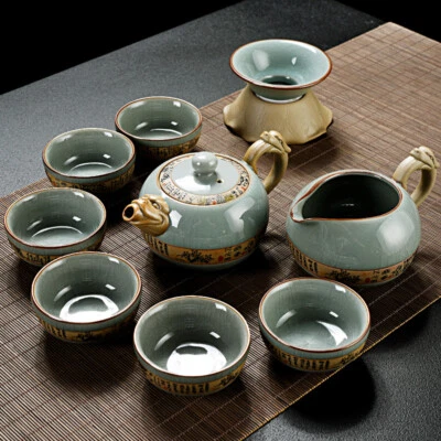 Juego de té chino de kungfu porcelana esmalte craquelado Geyao tetera Gaiwan taza de té nuevo Foto 1 de 4