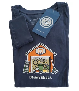 Life Is Good LS Shirt Crusher Tee DADDY SHACK Man Cave Garage Chest56in Mens XXL - Picture 1 of 7