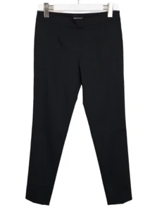 EMPORIO ARMANI Trousers Women's (EU) 40 Black Pinstriped Side Zip Wool Blend - Picture 1 of 8