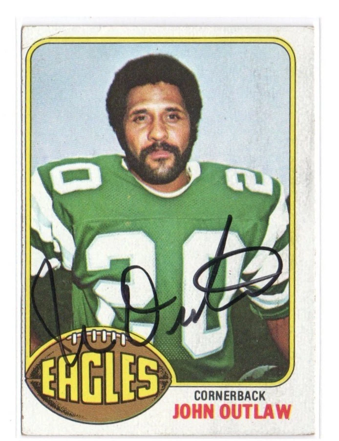JOHN OUTLAW PHILADELPHIA EAGLES 1976 TOPPS IP/TTM AUTOGRAPH AUTO - Image 1 of 1