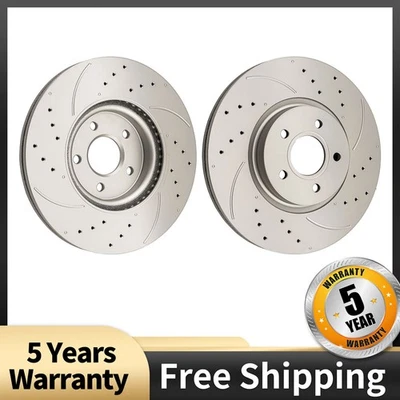 Par de rotores de freno de disco perforados delanteros para Volvo S40 V50 2005-2011 C70 2006-2013 Foto 1 de 4