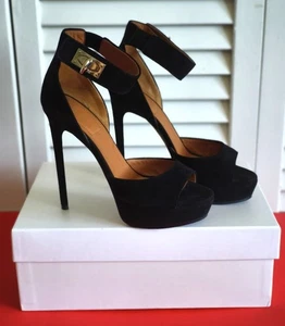 GIVENCHY Paris Damenschuhe Knöchelriemen Plateau 5" Stilettoabsatz Wildleder Größe 7,5 - Bild 1 von 6