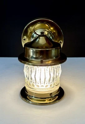 Vintage Original 50s 60s Mid Century Porch Light Sconce Fixture Shiny Brass Gold - Image 1 of 4