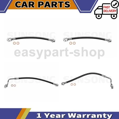 4 mangueras de línea de freno delanteras traseras Sunsong para Chevrolet Impala 2006 2007 2008 2009 Foto 1 de 4