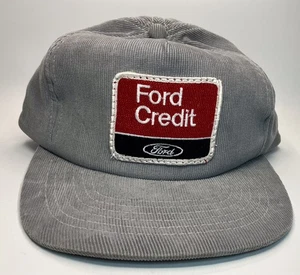 Vintage 90s Ford Credit Corduroy Hat Adjustable Gray EUC - Picture 1 of 11