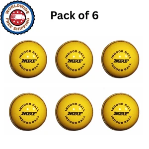 Pelota de cricket interior MRF - amarilla (paquete de 6) - Imagen 1 de 4