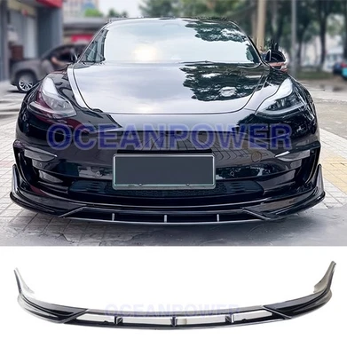 Alerón labial delantero negro brillante estilo rendimiento Highland modelo 3 17-23 Foto 1 de 4